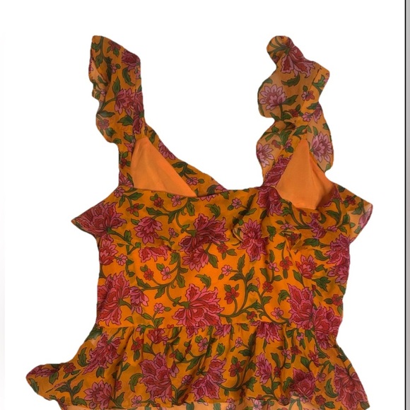 Veronica Beard Randa Floral Surplice Silk Top SZ 4 - Picture 4 of 6